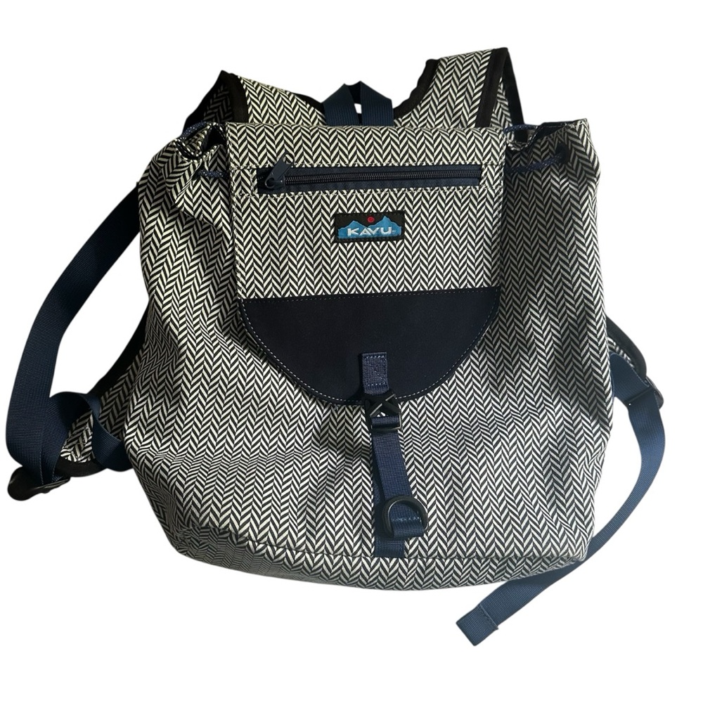 KAVU SATCHEL PACK Black White‎ Like New